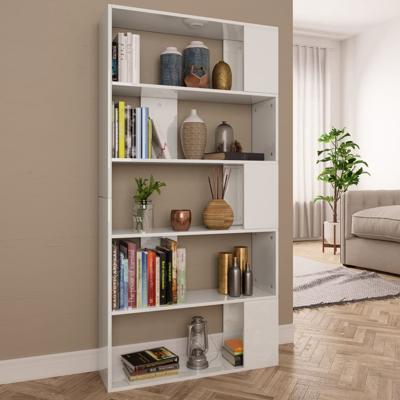 Boekenkast/kamerscherm 80x24x159 cm hoogglans wit