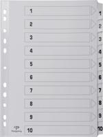 Pergamy tabbladen met indexblad, ft A4, 11-gaatsperforatie, karton, set 1-10 - thumbnail