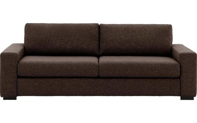 Goossens Bank Lucca bruin, stof, 3-zits, stijlvol landelijk
