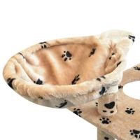 Kattenkrabpaal met sisal krabpalen 150 cm pootafdrukken beige - thumbnail