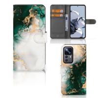 Bookcase voor Xiaomi 12T | 12T Pro Marmer Groen - thumbnail