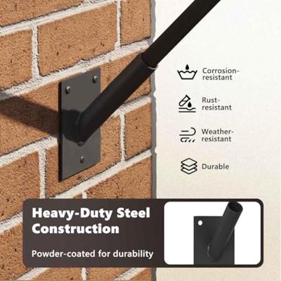 VidaXL Vlaggen mast houder zwart 10,5 x 7,5 x 0,25 cm staal