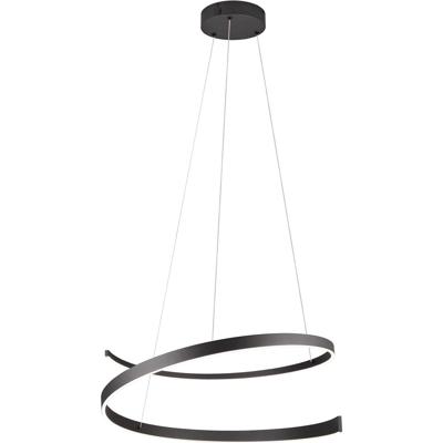 LED Hanglamp - Cinque Cinardi - 1 Lichtpunt van 50 Watt - Dimbaar - Aanpasbare Lichtkleur - Hoogte Aanpasbaar - Mat Zwart - Metaal