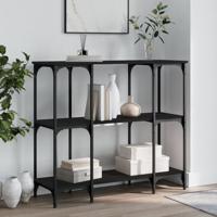 Wandtafel 102x35x90 cm bewerkt hout zwart - thumbnail