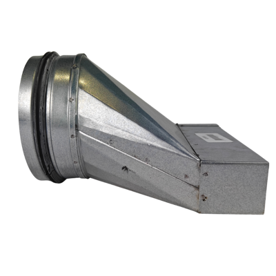 Verloopstuk Asymmetrisch Van 200mm X 40mm Naar Rond Ø 125mm Verloopstuk Asymmetrisch Van 200mm X 40mm Naar Rond Ø 125mm