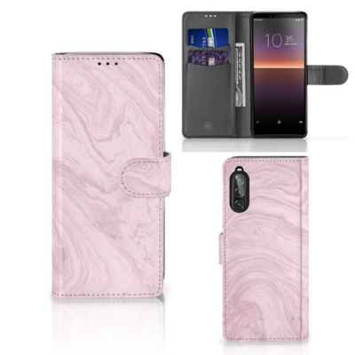 Sony Xperia 10 II | Bookcase | Marble Pink - Origineel Cadeau Vriendin | Portemonnee hoesje