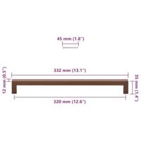 Handvatten 5 st 320 mm roestvrij staal bronskleurig - thumbnail