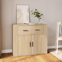 Dressoir 80x33x70 cm bewerkt hout sonoma eikenkleurig - thumbnail
