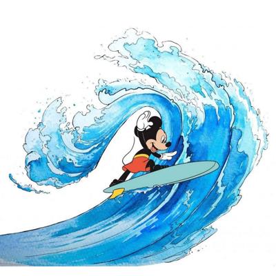 Komar Into Adventure Fotobehang Disney - Mickey Mouse - Surfing - IADX6-007