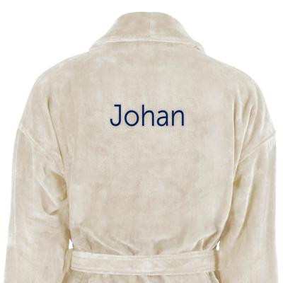 Heren badjas borduren - Beige - L/XL