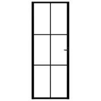 VidaXL Binnendeur 76x201,5 cm esg-glas en aluminium zwart - thumbnail