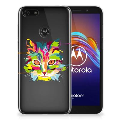 Motorola Moto E6 Play Telefoonhoesje met Naam Cat Color