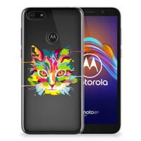 Motorola Moto E6 Play Telefoonhoesje met Naam Cat Color - thumbnail