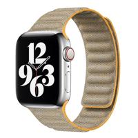 Denim nylon bandje - Oker - Geschikt voor Apple Watch 38mm / 40mm / 41mm / 42mm - thumbnail