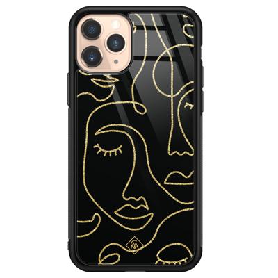 iPhone 11 Pro glazen hardcase - Abstract faces