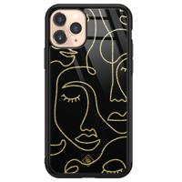 iPhone 11 Pro glazen hardcase - Abstract faces - thumbnail