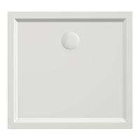 Douchebak Xenz Mariana | 80x75x4 cm | Incl.Afvoersifon-Chroom | Acryl | Rechthoekig | Wit mat - thumbnail