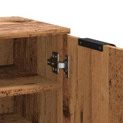 Schoenenkast 59x35x100,5 cm bewerkt hout oud houtkleurig