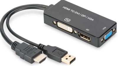 ASSMANN Electronic AK-330403-002-S HDMI, DP DVI, DVI-D Zwart kabeladapter/verloopstukje