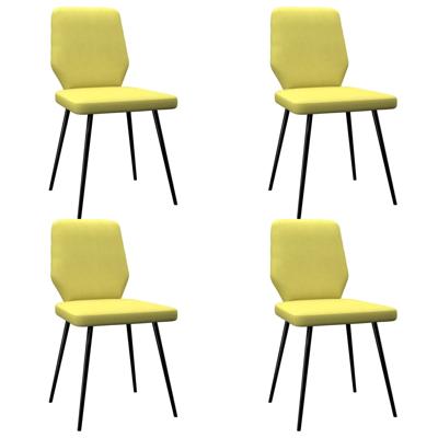 vidaXL Eetkamerstoelen 4 st stof limoengeel