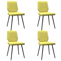 vidaXL Eetkamerstoelen 4 st stof limoengeel - thumbnail