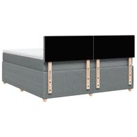 Boxspring met matras stof lichtgrijs 180x200 cm - thumbnail