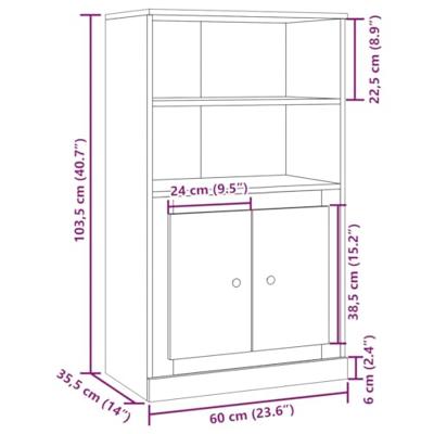 Hoge kast 60x35,5x103,5 cm bewerkt hout artisanaal eikenkleurig Hoge kast 60x35,5x103,5 cm bewerkt hout artisanaal eikenkleurig