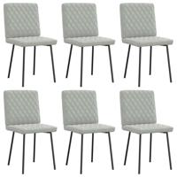 Eetkamerstoelen 6 st fluweel lichtgrijs - thumbnail