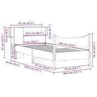 Bedframe zonder matras massief grenenhout wasbruin 75x190 cm - thumbnail