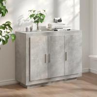 Dressoir 92x35x75 cm bewerkt hout betongrijs - thumbnail