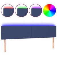 Hoofdbord LED 200x5x78/88 cm stof blauw - thumbnail
