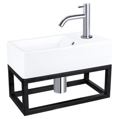 Differnz Differnz Force fonteinset keramiek - kraan gebogen - met handdoekrek chroom