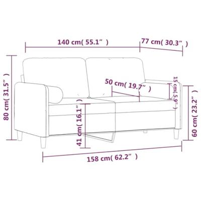 Tweezitsbank met sierkussens 140 cm fluweel geel