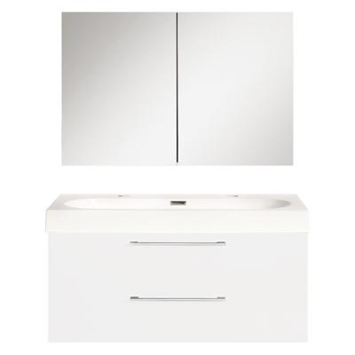 Differnz Somero badmeubel set met spiegelkast FSC 100 cm hoogglans wit