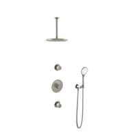 Hotbath Buddy - Inbouw Regendoucheset - 2 Stopkranen - Thermostatisch - Plafondbuis 30 cm - Hoofddouche 250 mm - Ronde Handdouche 3 Standen - Waterbesparend - V02 - thumbnail