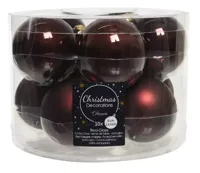 Decoris kerstballen glas 10st mahonie 6cm - thumbnail