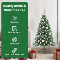 VidaXL Kunstmatig voorverlicht kerstboom met 150 led groen 120 cm pvc - thumbnail