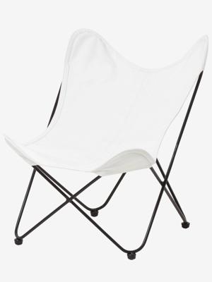 Armstoel vlinder beige licht uni