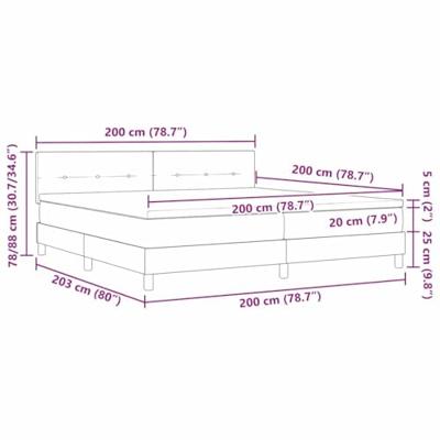 Boxspringbed met Matras met matras Lichtgrijs 200 x 200 cm Stof