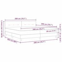 Boxspringbed met matras en LED stof donkergrijs 200x200 cm - thumbnail