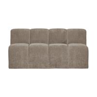 Woood Mojo eetkamerbank 164 cm met rugleuning rib Donker Zand - thumbnail