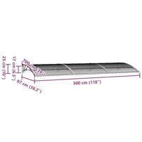 Deurluifel 300x100 cm polycarbonaat grijs - thumbnail