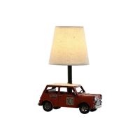 Bureaulamp Home ESPRIT Wit Rood Linnen Metaal 20 x 14 x 27 cm - thumbnail