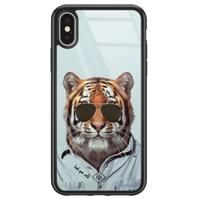 iPhone X/XS glazen hardcase - Tijger wild - thumbnail