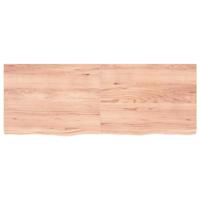Tafelblad 160x60x(2-4)cm behandeld massief eikenhout lichtbruin - thumbnail