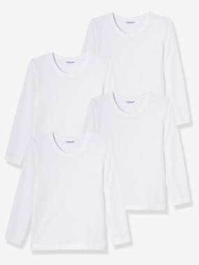 Set van 4 T-shirts wit Set van 4 T-shirts wit