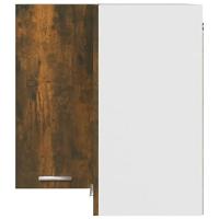 Hoekkast hangend 57x57x60 cm bewerkt hout gerookt eikenkleurig - thumbnail
