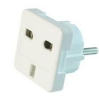 Gembird A-AC-UKEU-001 netstekker adapter Type G (VK) Type F Wit - thumbnail
