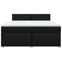 Boxspring met matras stof zwart 200x200 cm - thumbnail