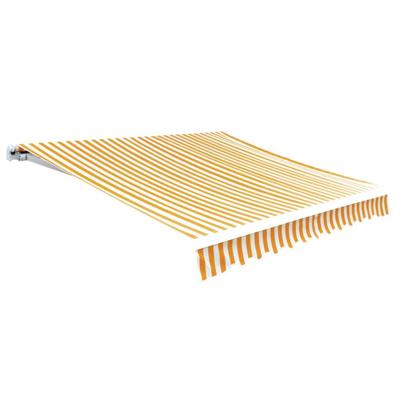 VidaXL Luifeldoek 4x3 m canvas zonnebloemgeel en wit